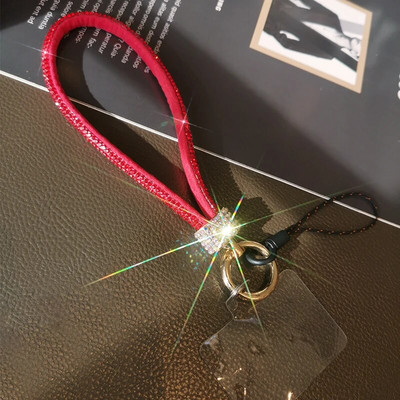 Mobilā tālruņa virves ūdens dimanta ķēde sievietēm ar pilnu urbumu piekarināma pusdimanta īsa plaukstas siksna pret zudumu pacelšanas virves ķēde