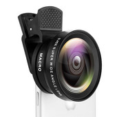 Obiectiv cu 2 funcții pentru telefonul mobil Obiectiv cu unghi larg de 0,45X și obiectiv pentru cameră HD Macro 12,5X Universal pentru telefonul iPhone Android