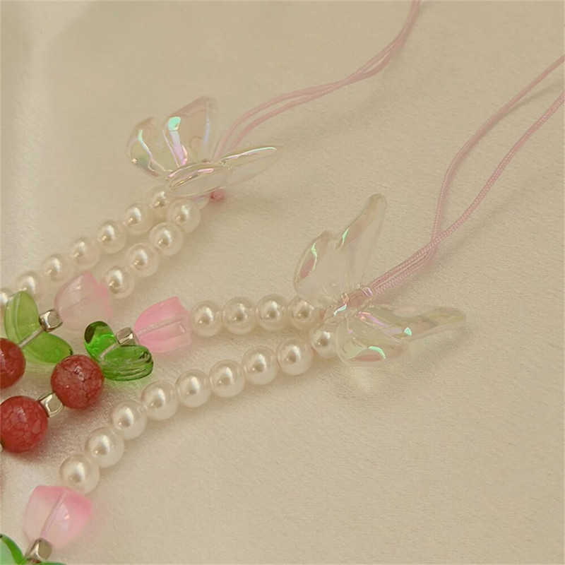 Korejiešu mīļi rozā ziedi, tulpe, tauriņš, mīlestība, sirds pērle