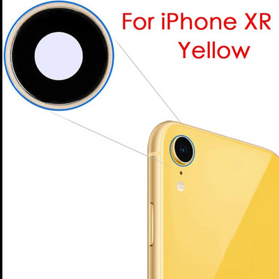 Capac din sticlă pentru obiectivul camerei din spate, cu parte de schimb pentru cadru pentru iPhone XR de 6,1 inchi