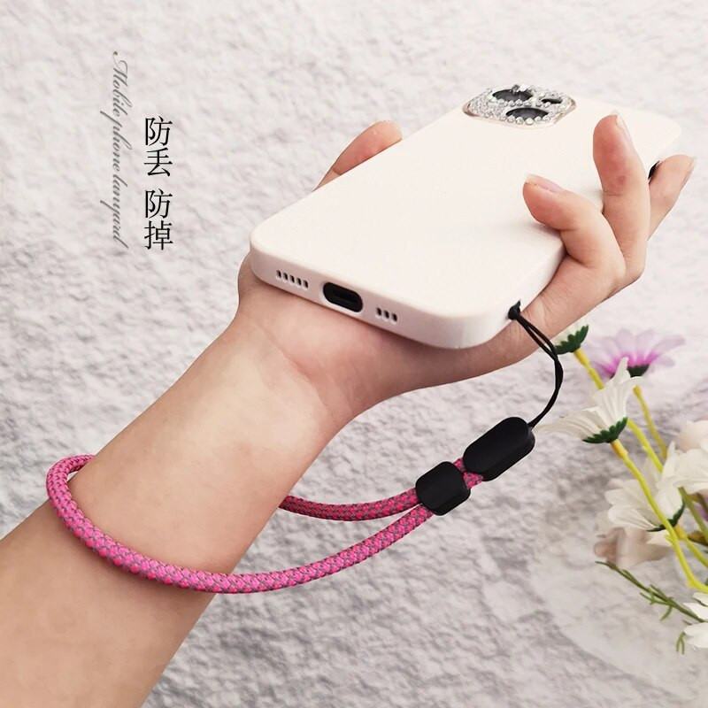 Mobilā tālruņa aukla, īsa, fluorescējoša piekarama plaukstas gredzens, vienkāršs kulons, ar rokām austs tālruņa universālā ķēde, pret nozaudēšanu vērsta virve