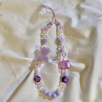 Korejski slatki medvjed Lanci za mobilne telefone Šarm za iPhone Žene Djevojke Telefonski nakit Remen s perlama Viseći kabel Narukvica