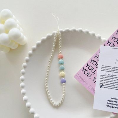 Ins Bow Virve Pearl Mobilā tālruņa ķēde Tālruņa siksniņa Ķēde Sieviešu Meitenes Pērļu Virve Tālruņa korpuss piekārts