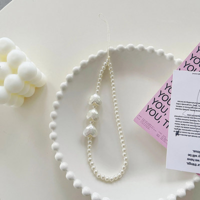 Ins Bow Virve Pearl Mobilā tālruņa ķēde Tālruņa siksniņa Ķēde Sieviešu Meitenes Pērļu Virve Tālruņa korpuss piekārts