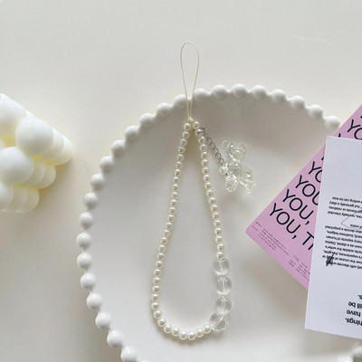 Ins Bow Virve Pearl Mobilā tālruņa ķēde Tālruņa siksniņa Ķēde Sieviešu Meitenes Pērļu Virve Tālruņa korpuss piekārts