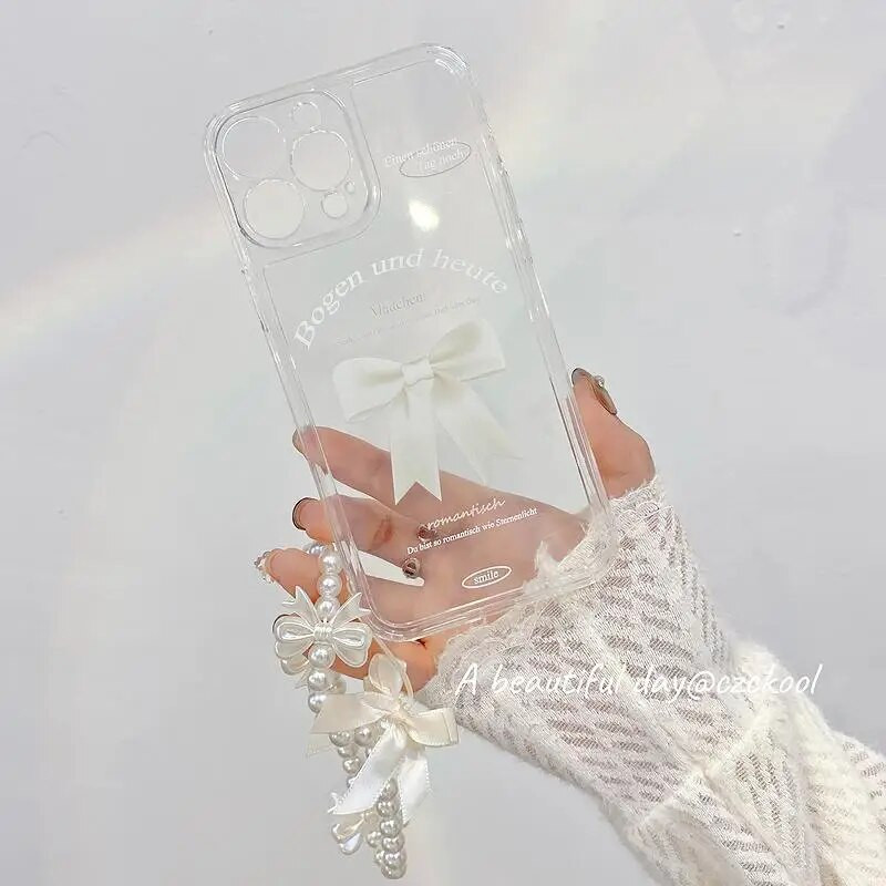 Ins Bow Virve Pearl Mobilā tālruņa ķēde Tālruņa siksniņa Ķēde Sieviešu Meitenes Pērļu Virve Tālruņa korpuss piekārts