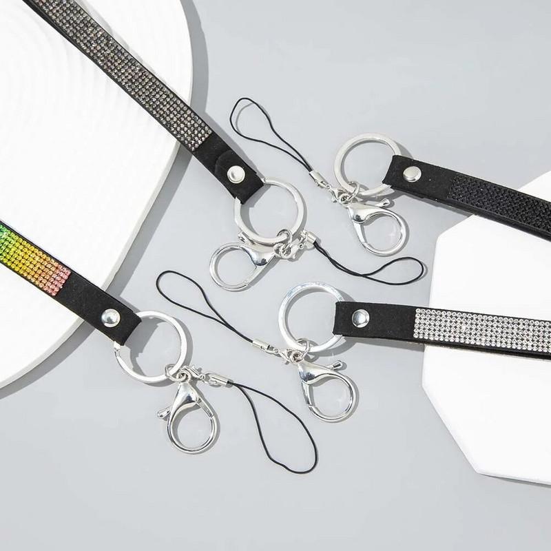 Modna, luksuzna, sjajna vrpca za telefon, šarena, svijetla, kratka vrpca za telefon s vještačkim dijamantima DIY vrpca oko vrata protiv gubitka kamere