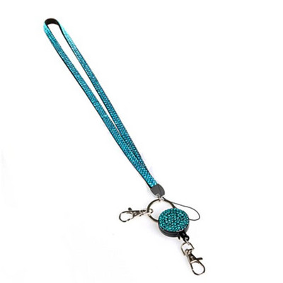 Darba karšu štropes Rhinestone atslēgu piekariņi Virve Pretnozaudēt kakla siksnas Tālrunis štrope žetonu turētājs Virve Universāls pakarināms virves nozīmītes spole