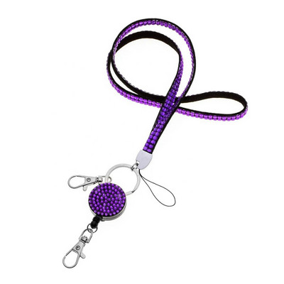 Darba karšu štropes Rhinestone atslēgu piekariņi Virve Pretnozaudēt kakla siksnas Tālrunis štrope žetonu turētājs Virve Universāls pakarināms virves nozīmītes spole