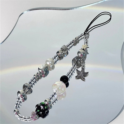 Korejiešu jauks jūraszvaigznes kulons ar krellēm meitenei tālruņa šarms rokas siksniņa ķēde štrope rotaslietas tālrunis krelles kulonu rotājumi vairumtirdzniecība