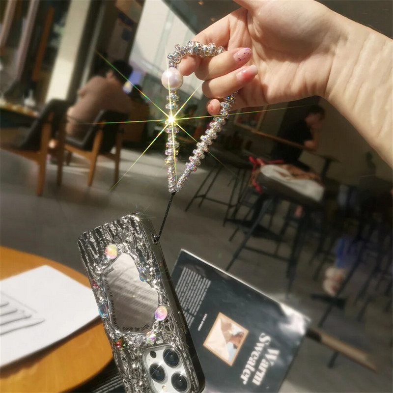Modni biserni svjetlucavi kamenčići Telefonski lanac za iPhone Samsung Univerzalni dodaci Slatko uže za vješanje telefona za djevojčicu Židovka