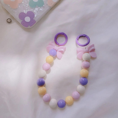 Koreja jauka mīlestības sirds ziedu pērlīšu rokassprādze mobilā tālruņa ķēdes akrila kulons iPhone priekšgala pret pazaudēšanu ķēdes piekārtiem rotaslietas