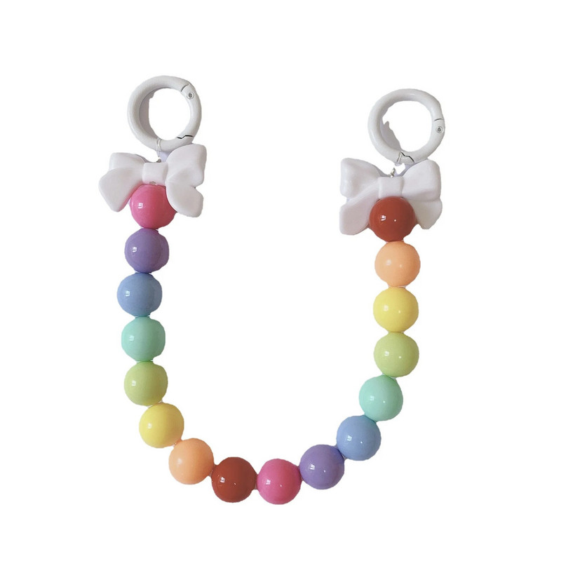 Koreja jauka mīlestības sirds ziedu pērlīšu rokassprādze mobilā tālruņa ķēdes akrila kulons iPhone priekšgala pret pazaudēšanu ķēdes piekārtiem rotaslietas