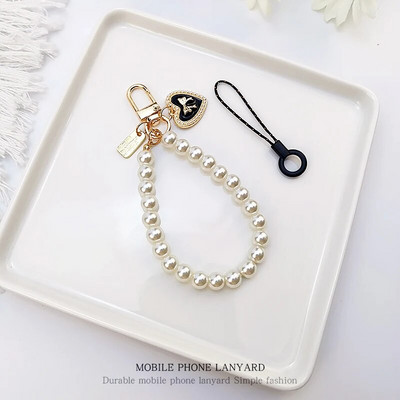 Snur anti-pierdere pentru telefon Scurtă la modă, cu mărgele de mână cu perle, șnur pentru telefon mobil, pandantiv rafinat pentru femei de ultimă generație.