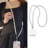Πολυτελές απλό κορεατικό τηλέφωνο Crossbody Lanyard Neklace Pearl Chain Special-Shaped For Samsung Flip 4 3 5G iPhone 14 15 Pro max
