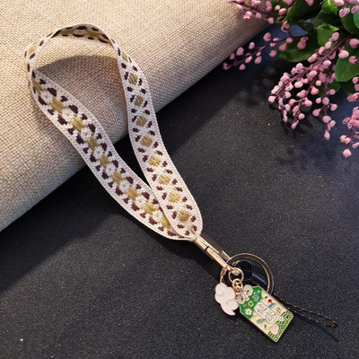 Ķīniešu stila rokas bļoda siksna mobilais tālrunis štrope ziedu štrope meitene modes mobilais tālrunis universāla štrope