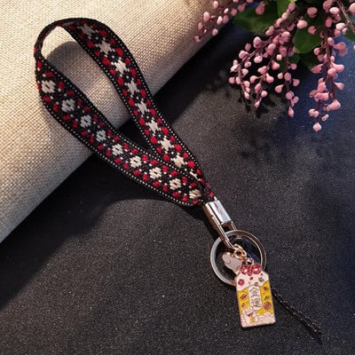 Ķīniešu stila rokas bļoda siksna mobilais tālrunis štrope ziedu štrope meitene modes mobilais tālrunis universāla štrope