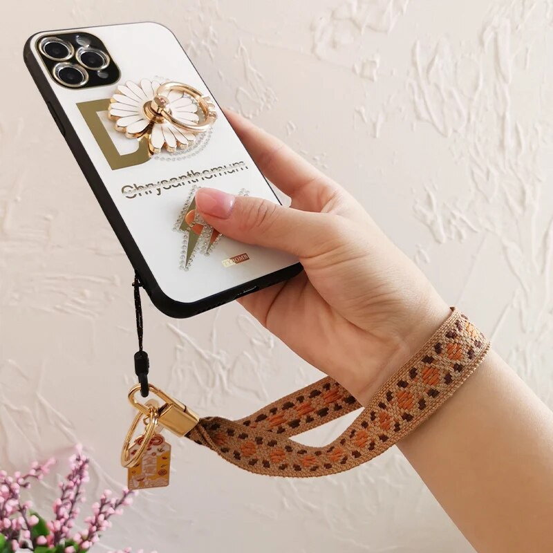 Ķīniešu stila rokas bļoda siksna mobilais tālrunis štrope ziedu štrope meitene modes mobilais tālrunis universāla štrope