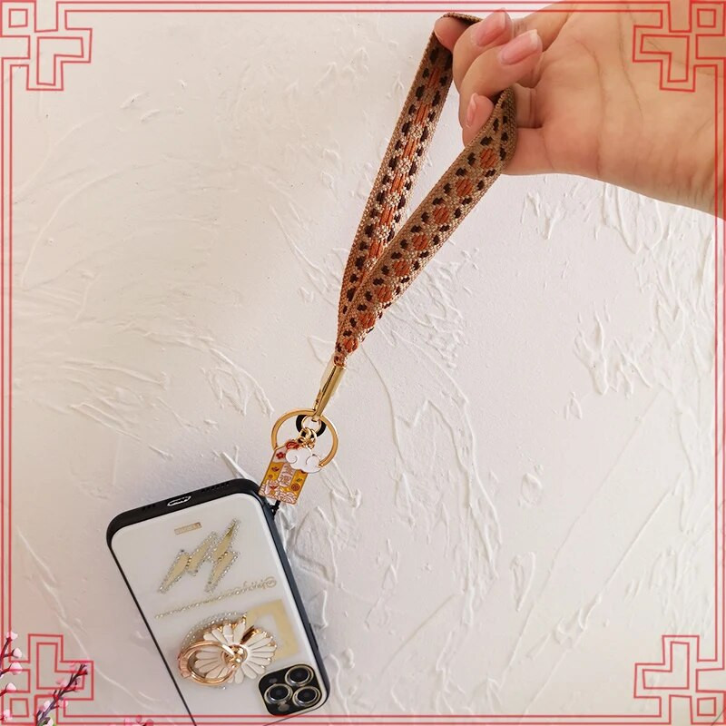 Ķīniešu stila rokas bļoda siksna mobilais tālrunis štrope ziedu štrope meitene modes mobilais tālrunis universāla štrope