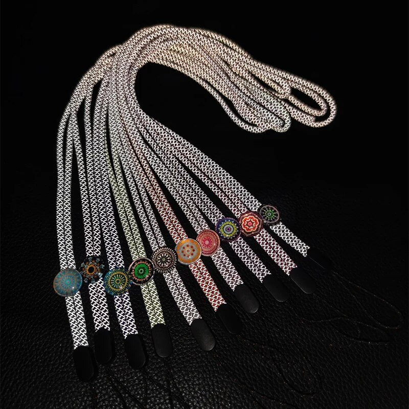 Garas fluorescējošas pūķa raksta auklas mobilā tālruņa auklas drošs un nepazaudēts tālruņa maciņš Universālie štropes tālruņu piekariņi