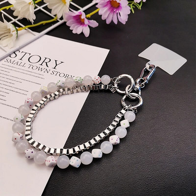 Mobiiltelefoni kaelapael Pearl Pickup Käevõru klambriga Lühike randmepael Pikapikett Pael Käsihelmestega kadumisevastane tropp