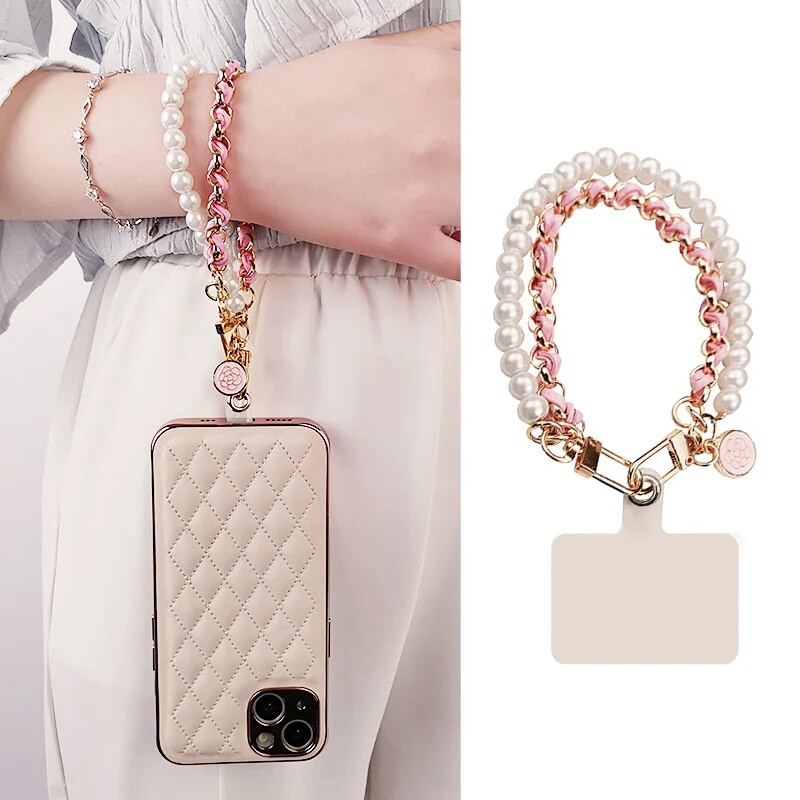 Mobiiltelefoni kaelapael Pearl Pickup Käevõru klambriga Lühike randmepael Pikapikett Pael Käsihelmestega kadumisevastane tropp