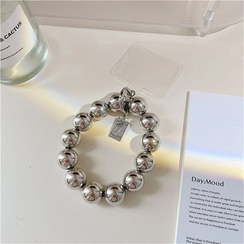 Luksuzna narukvica s perlama, telefonski lanac, akrilni privjesak za iPhone, zlatna portretna kartica, ženski lančić protiv gubitka, viseći nakit