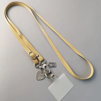 Mobilā tālruņa siksna Vienkārša ādas štrope, gara šķērskorpusa siksnas siksnas tips Universāls pret nozaudēšanu mobilā tālruņa aukla atslēgām