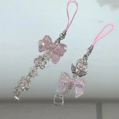 INS Korea roosa telefoni amulettide ripats Kawaii võtmehoidja iPhone 15 jaoks Samsung kott Armsad aksessuaarid Naiste Tüdrukute Rihm Helmestega kaelapael