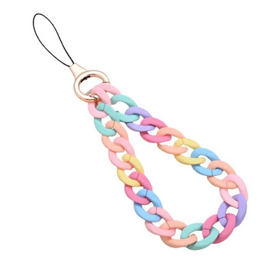 Värviline telefonikett, kaelarihm Mobiiltelefoni võtmehoidja rihm, kaotsiminekuvastane käsitsi valmistatud akrüüljuhtmest ripats naistele ehtetarvikud