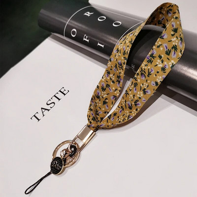 Kratki cvjetni print Svileni remen za telefonsku vrpcu za iphone redmi samsung Kamera Mobitel Identifikacijska kartica Konop za vješanje