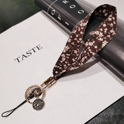 Kratki cvjetni print Svileni remen za telefonsku vrpcu za iphone redmi samsung Kamera Mobitel Identifikacijska kartica Konop za vješanje