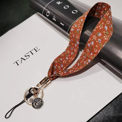 Kratki cvjetni print Svileni remen za telefonsku vrpcu za iphone redmi samsung Kamera Mobitel Identifikacijska kartica Konop za vješanje