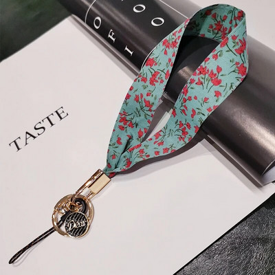 Kratki cvjetni print Svileni remen za telefonsku vrpcu za iphone redmi samsung Kamera Mobitel Identifikacijska kartica Konop za vješanje