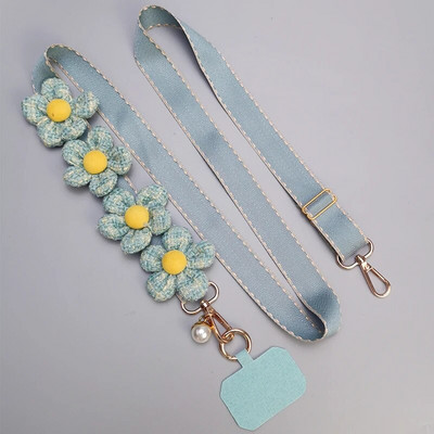 Velveta platjoslas sub bezkakla maza ziedu plecu kakla siksna samta kulons apvalks universāls klipu ķēde mobilā tālruņa aukla