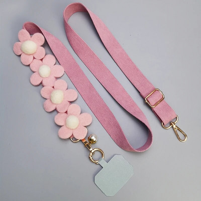 Velveta platjoslas sub bezkakla maza ziedu plecu kakla siksna samta kulons apvalks universāls klipu ķēde mobilā tālruņa aukla