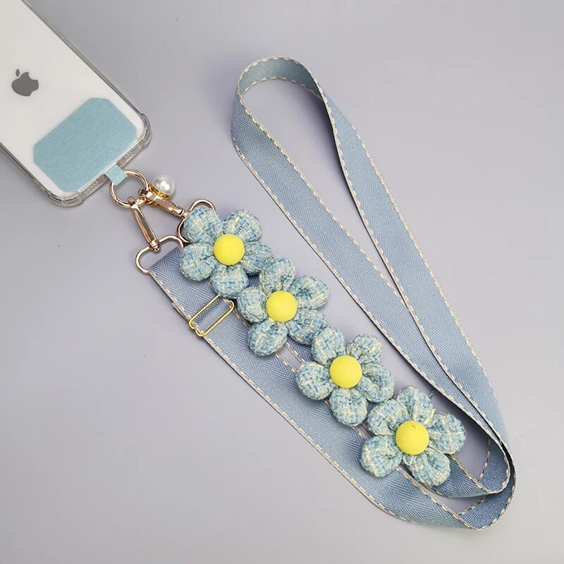 Velveta platjoslas sub bezkakla maza ziedu plecu kakla siksna samta kulons apvalks universāls klipu ķēde mobilā tālruņa aukla