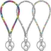 Kristalna vrpca s metalnom kopčom i privjeskom za ključeve Vrpce za značku oko vrata s vještačkim kamenčićima za žene Traka za osobne iskaznice i ključeve Izdržljiva