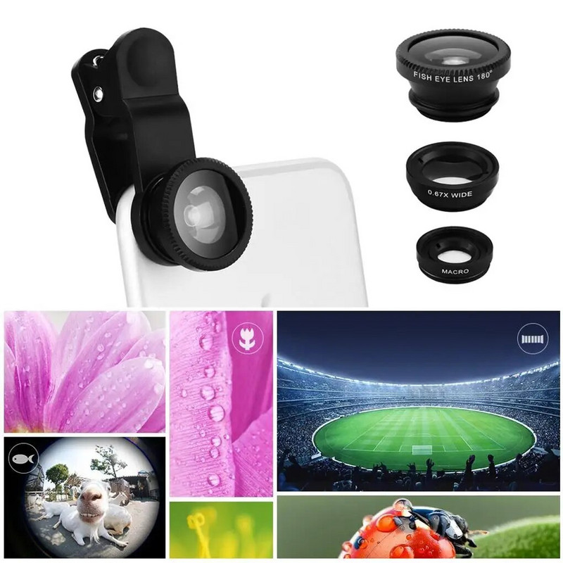 Tālruņa kameras putnu vērošanas klipsis, pārnēsājams platleņķa zivs acs telefoto