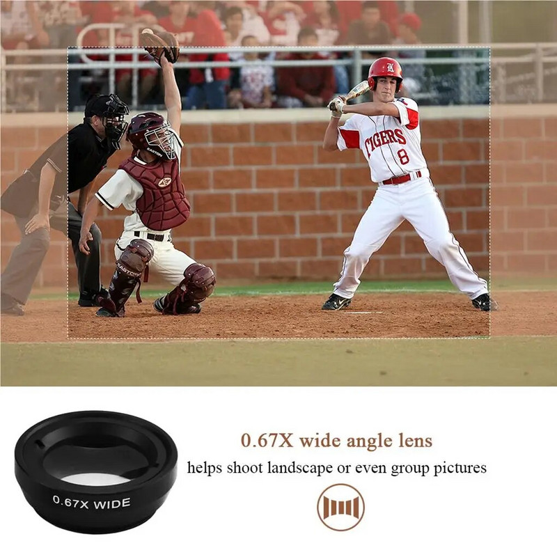 Tālruņa kameras putnu vērošanas klipsis, pārnēsājams platleņķa zivs acs telefoto