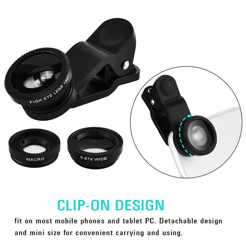 Tālruņa kameras putnu vērošanas klipsis, pārnēsājams platleņķa zivs acs telefoto