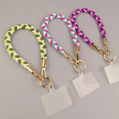 Mobilā tālruņa siksniņa sporta plaukstas virve Īsa stila treknrakstā, ar rokām austa, mobilā tālruņa siksniņa pret nozaudēšanu