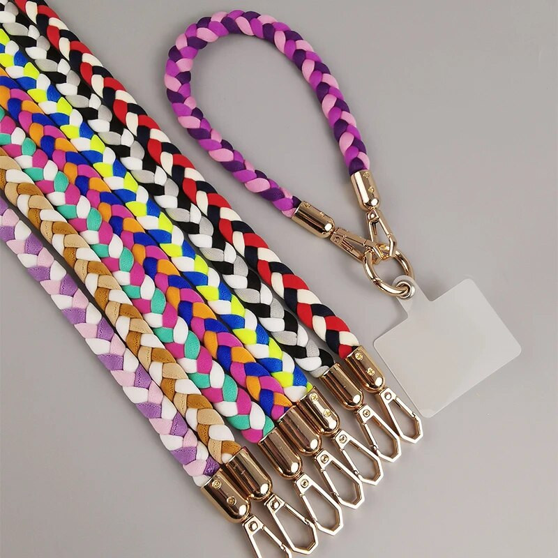 Mobilā tālruņa siksniņa sporta plaukstas virve Īsa stila treknrakstā, ar rokām austa, mobilā tālruņa siksniņa pret nozaudēšanu