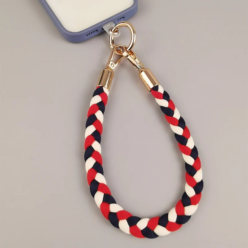 Mobilā tālruņa siksniņa sporta plaukstas virve Īsa stila treknrakstā, ar rokām austa, mobilā tālruņa siksniņa pret nozaudēšanu