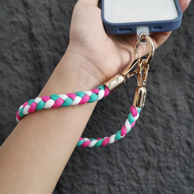 Mobilā tālruņa siksniņa sporta plaukstas virve Īsa stila treknrakstā, ar rokām austa, mobilā tālruņa siksniņa pret nozaudēšanu