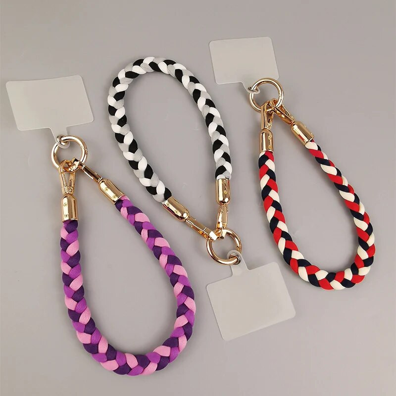 Mobilā tālruņa siksniņa sporta plaukstas virve Īsa stila treknrakstā, ar rokām austa, mobilā tālruņa siksniņa pret nozaudēšanu