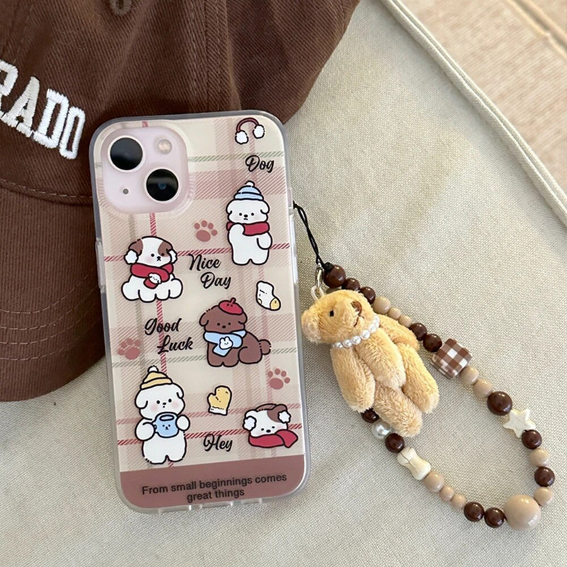 Korejiešu 3D jauka zvaigzne, brūna fāzēm tālruņa ķēde plīša lāča kulons sievietēm, aukla iPhone CCD kamerai, pret pazaudēšanu pakarināma virve