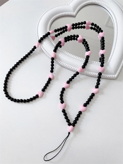 Korejas sirds fāzēm tālruņa siksniņa Virves Pretnozaudēšanas ķēde priekš iPhone Samsung universālie aksesuāri Crossbody kaklarotas auklas ķēde