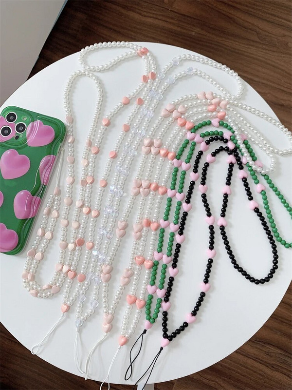 Korejas sirds fāzēm tālruņa siksniņa Virves Pretnozaudēšanas ķēde priekš iPhone Samsung universālie aksesuāri Crossbody kaklarotas auklas ķēde