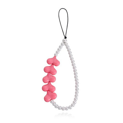 Modernas pērļu tālruņu ķēdes sievietēm ar ķiršu krellēm